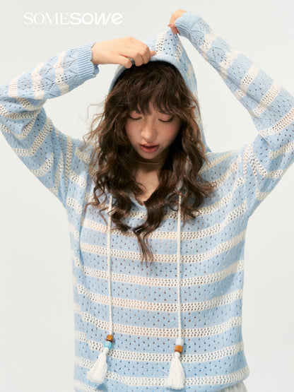 SOMESOWE S2508184 Nautical style hooded sweatshirt