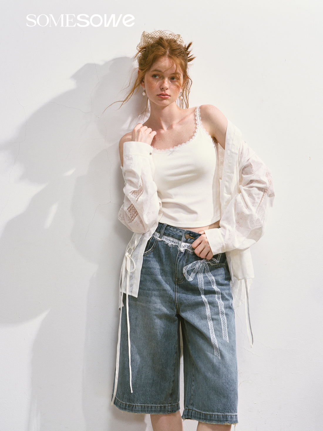 SOMESOWE S2508101 Strap up sunscreen shirt