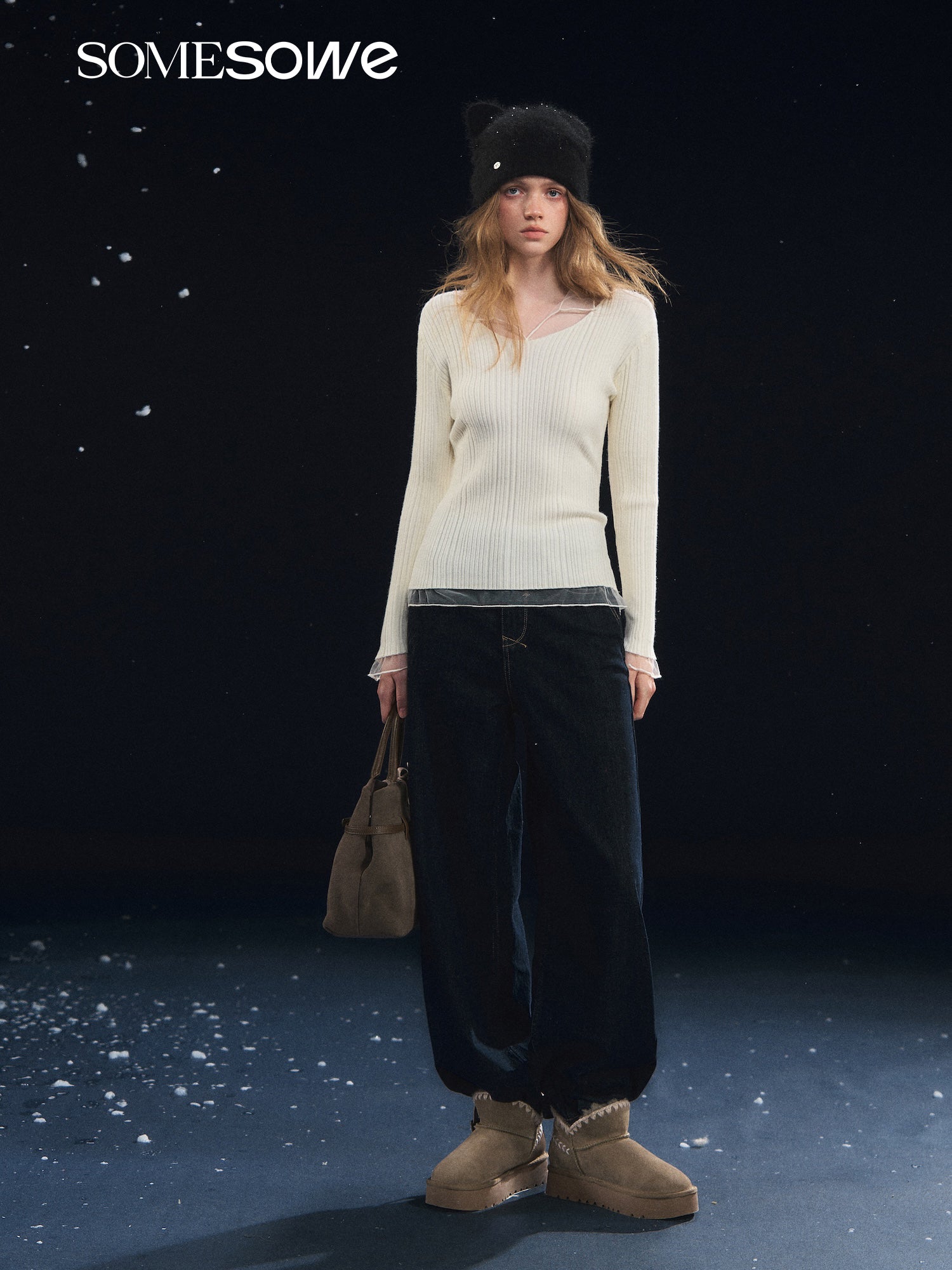 SOMESOWE S2508310 Mesh splicing high elasticity base shirt