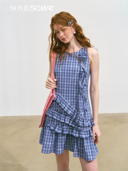 SOMESOWE S2508113 Irregular ruffled vest dress
