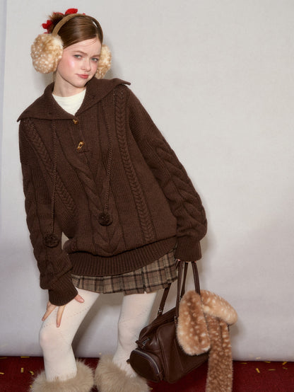 AsGony ASG25633 Warm and cute deer scarf and earmuffs