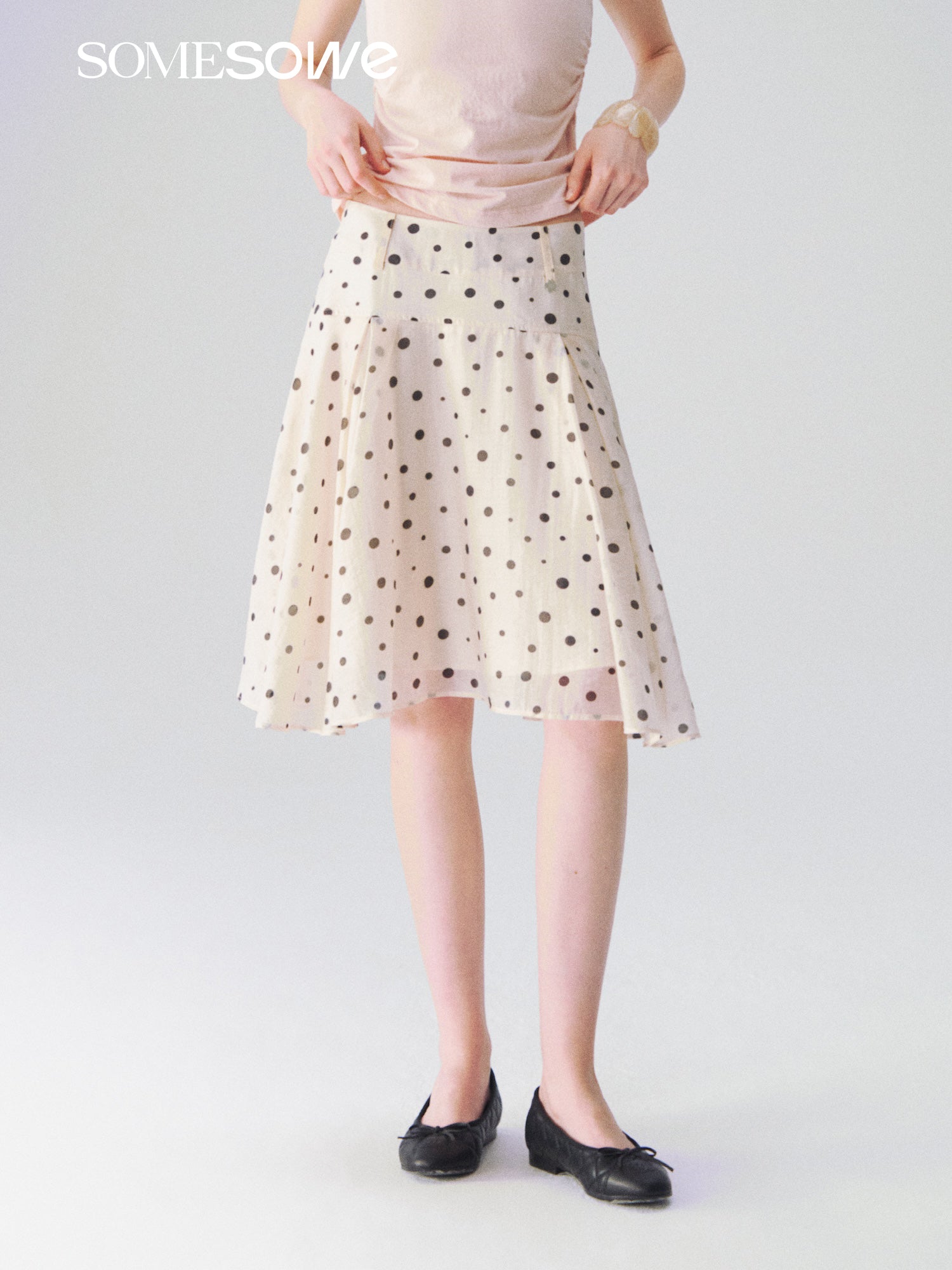 SOMESOWE S2609086 Cruella tencel polka dot skirt