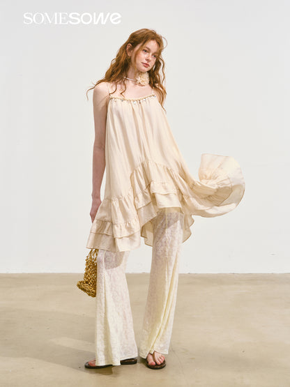 SOMESOWE S2508117 Lace micro flared pants