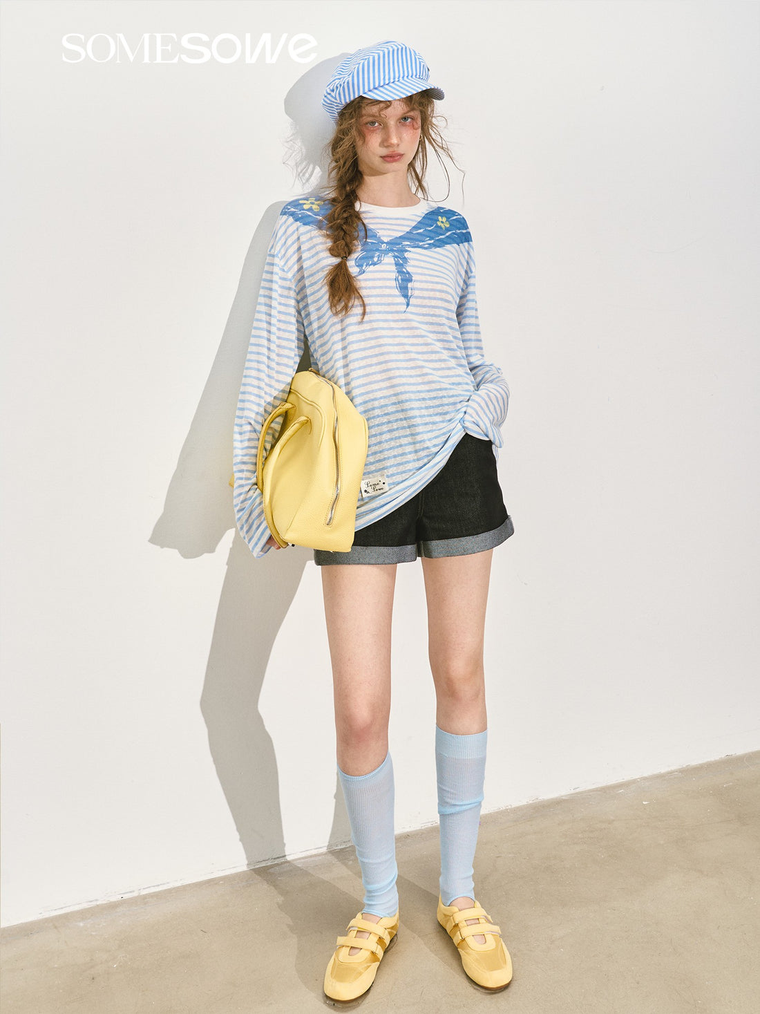 SOMESOWE S2508146 Original color rolled denim shorts