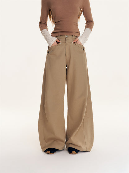 16DEWS 16D25436 Loose hanging curved knife work pants