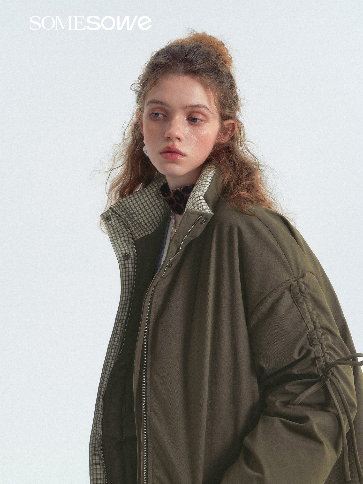 SOMESOWE S2407289 Drawstring bow down jacket