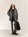 AsGony ASG24527 Tweed Grey Coat