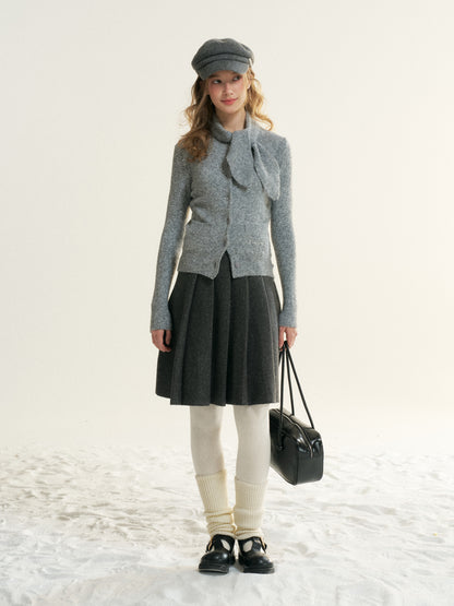 16DEWS 16D25521 Detachable Scarf Collar Knitted Top