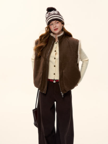 AsGony ASG25591 Eco-friendly fur double-sided vest