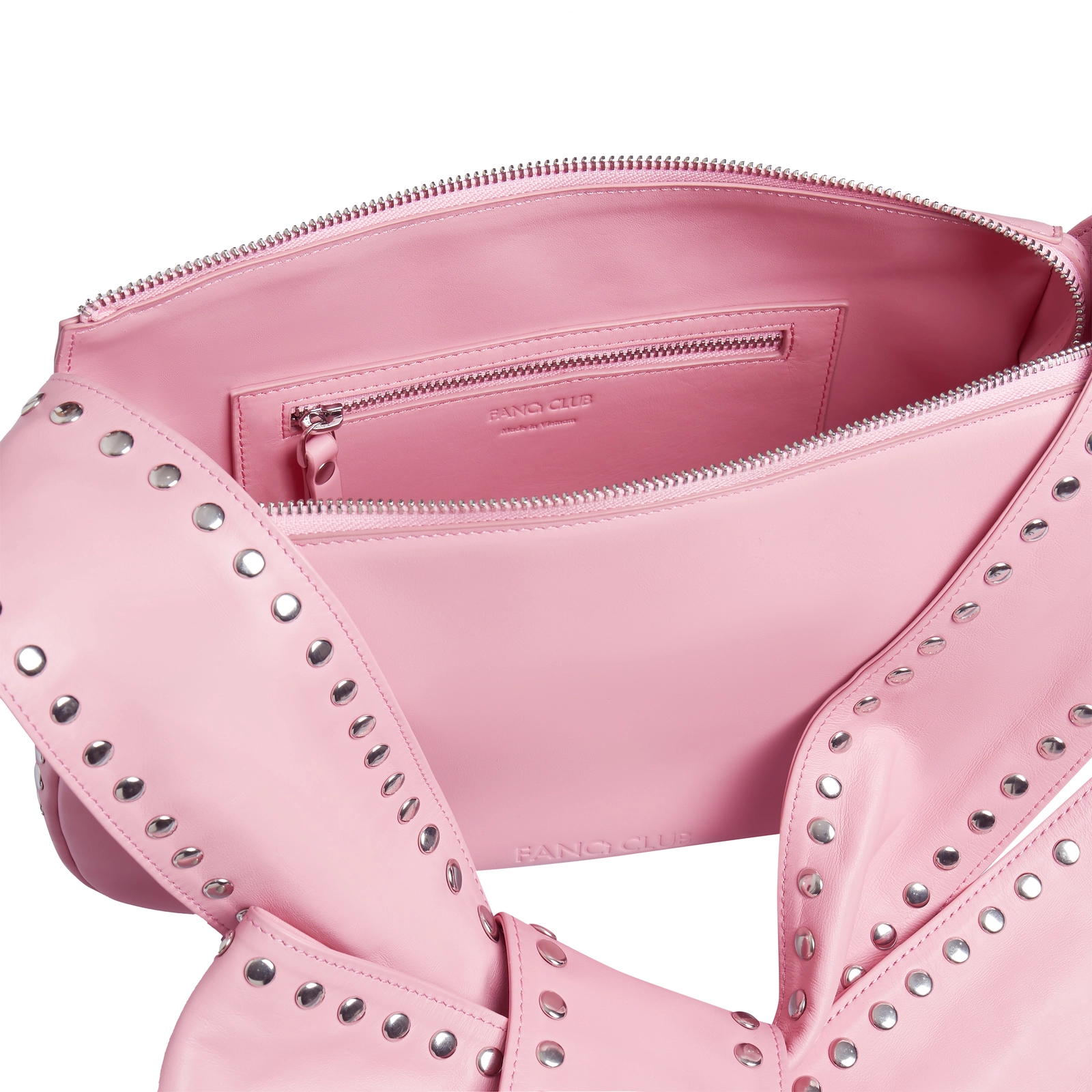 FANCì CLUB  [Best Seller] Boa Studded Bow Strap Handbag