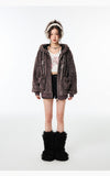 VIA PITTI SALE Brown Hoodie Winter Warm Coat