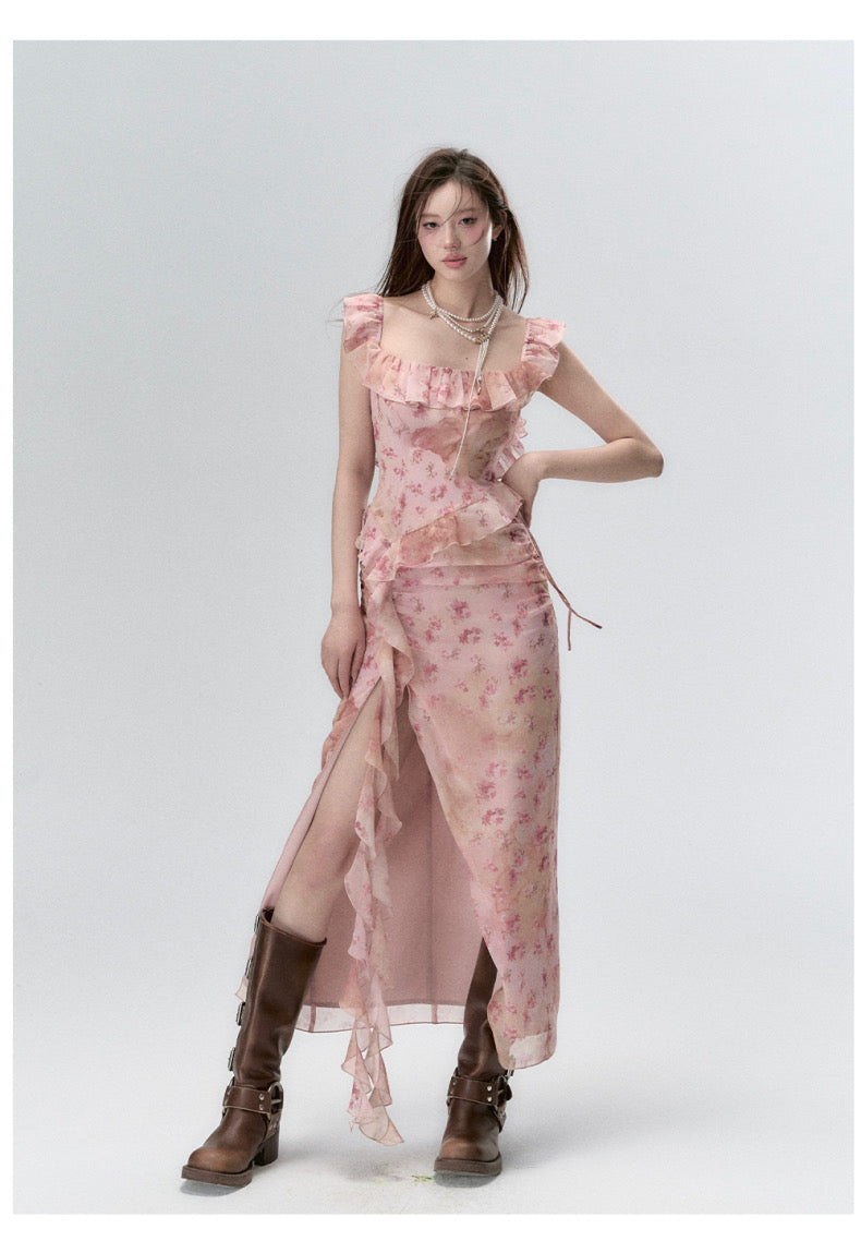 VIA PITTI V24AD049 Pink Split Dress
