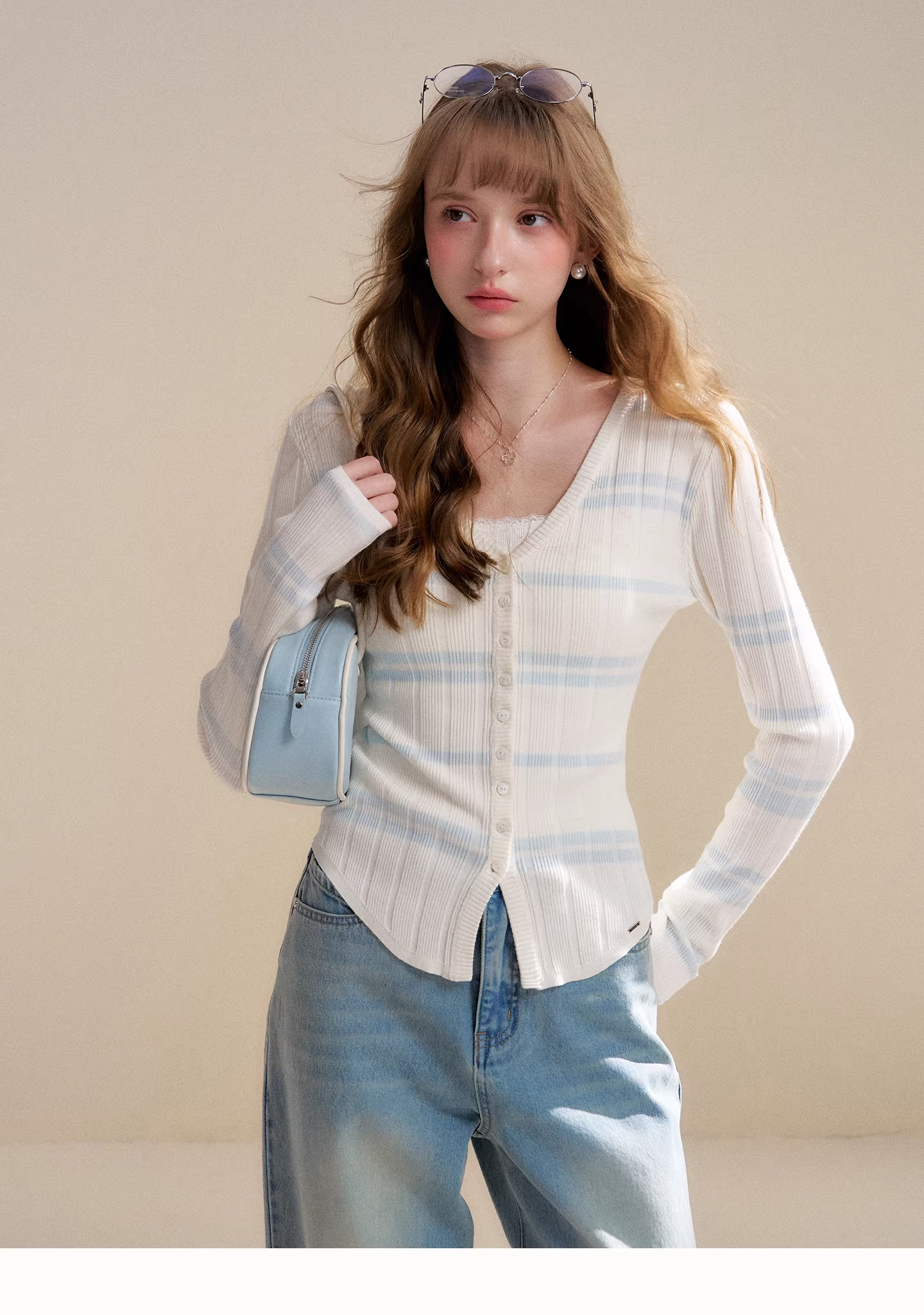 Kroche KP8076 Hollow lace patchwork top