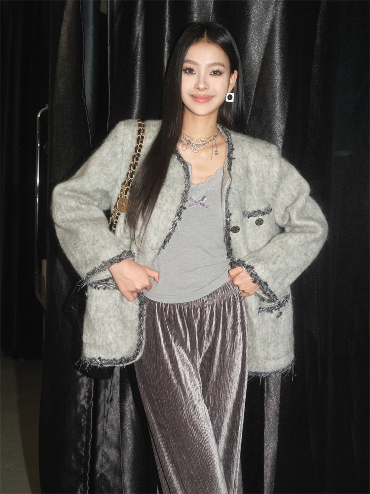 OLIVIA DUO DWT23155 Heiress Gray Woven Coat