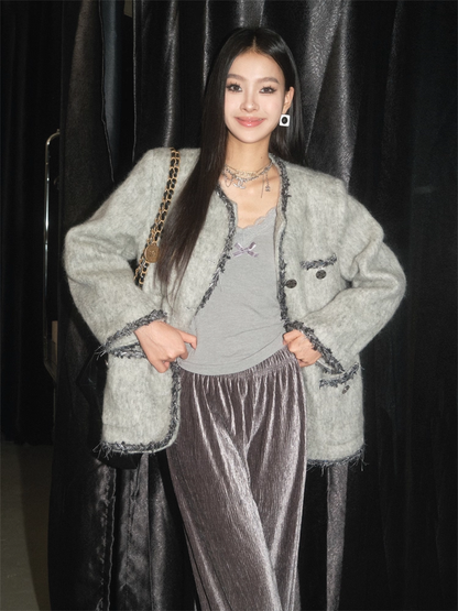 OLIVIA DUO DWT23155 Heiress Gray Woven Coat