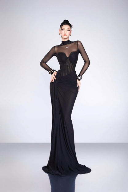 Bandage Dress Corset slit fishtail dress