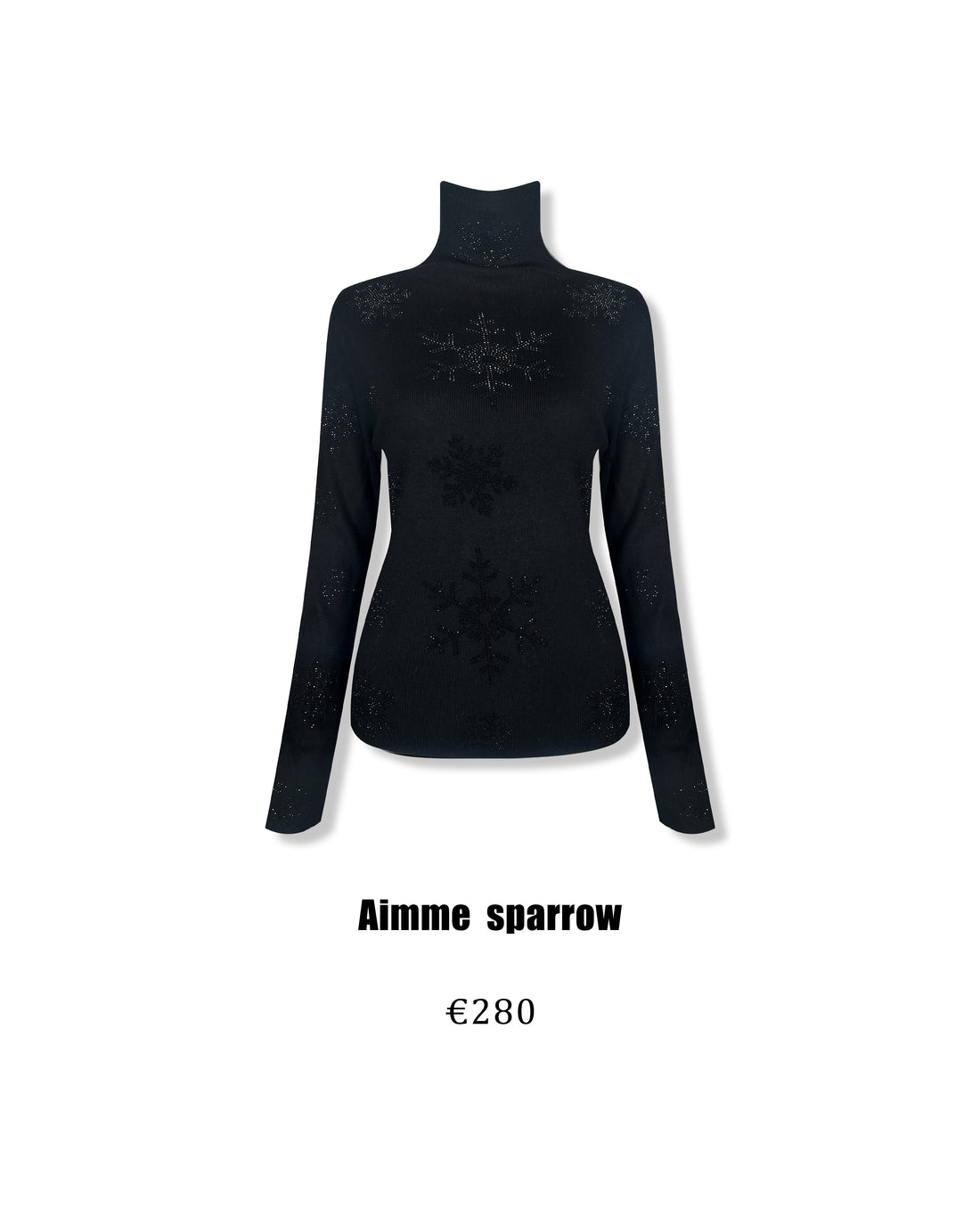 Aimme Sparrow 9007 Snowflake pressed diamond high neck top(2color)