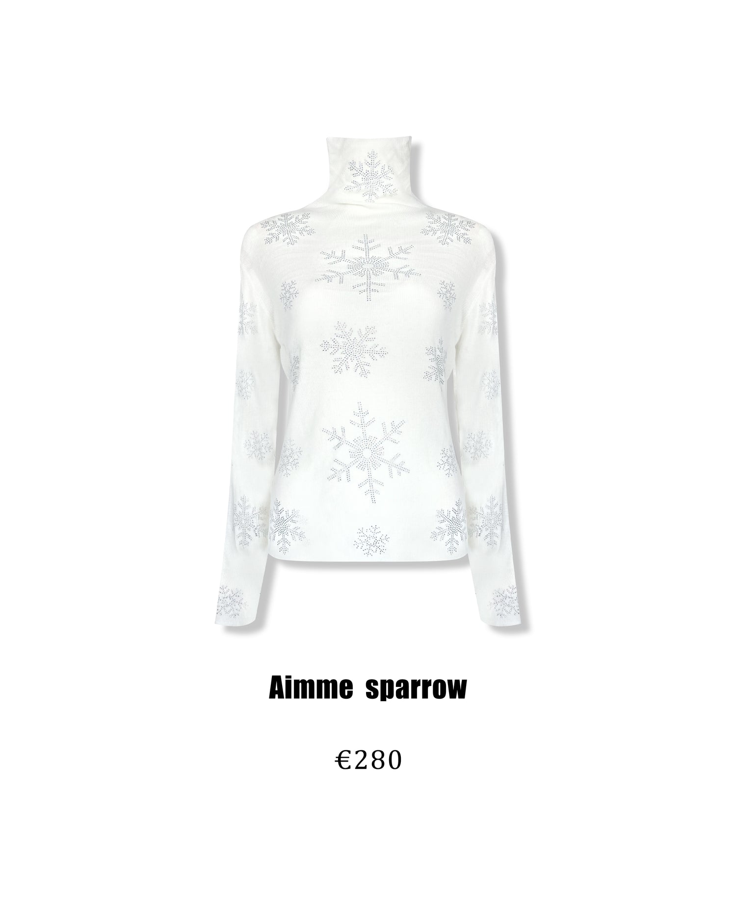 Aimme Sparrow 9007 Snowflake pressed diamond high neck top(2color)