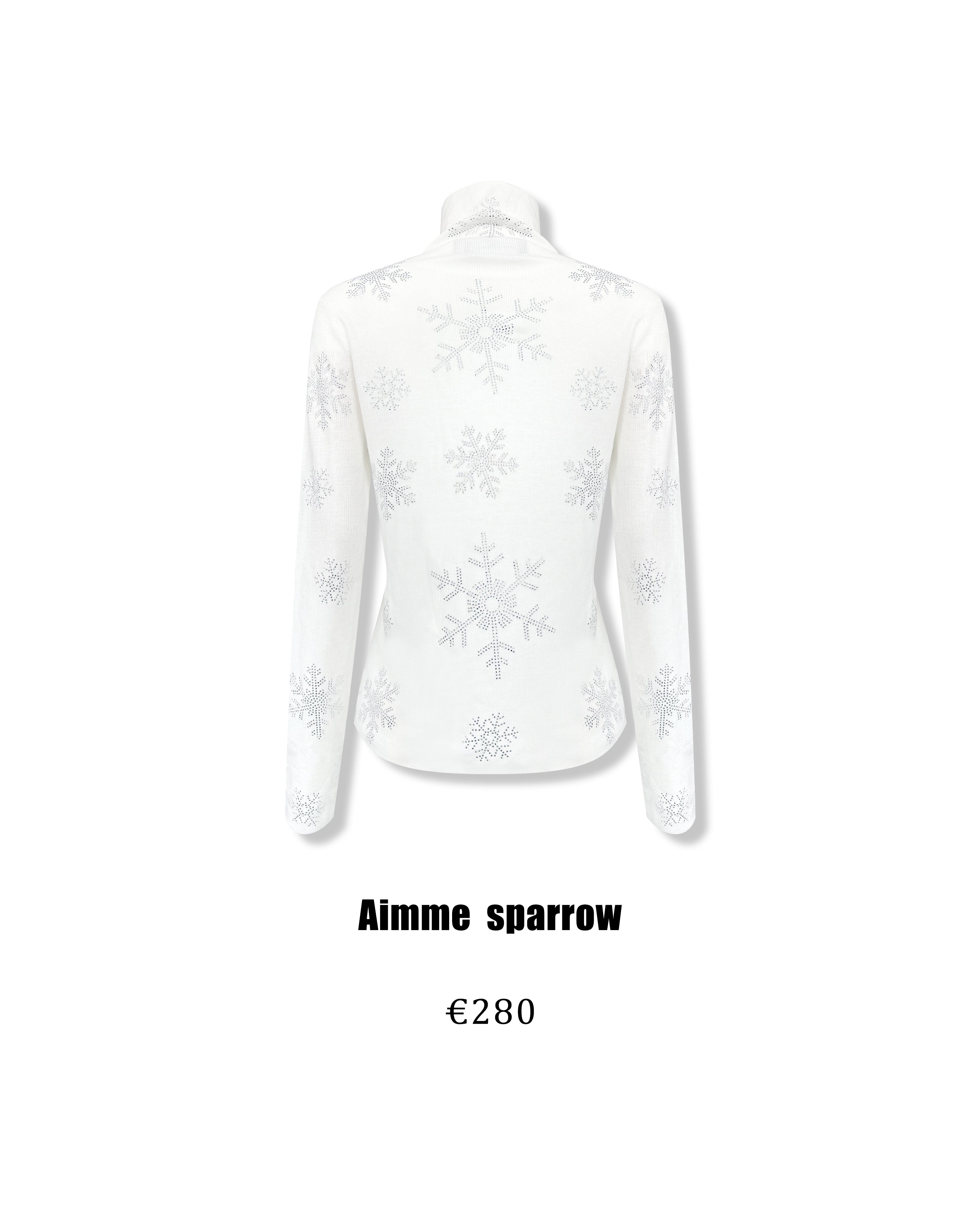 Aimme Sparrow 9007 Snowflake pressed diamond high neck top(2color)