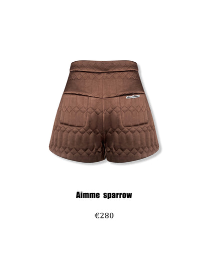 Aimme Sparrow 9059/9056 Neo-Chinese embroidered down jacket+brown shorts