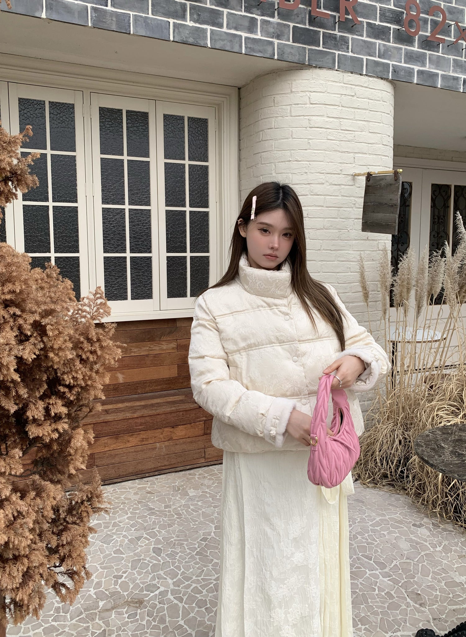 Aimme Sparrow 9068/8811 Neo-Chinese half turtleneck down jacket+Mian skirt