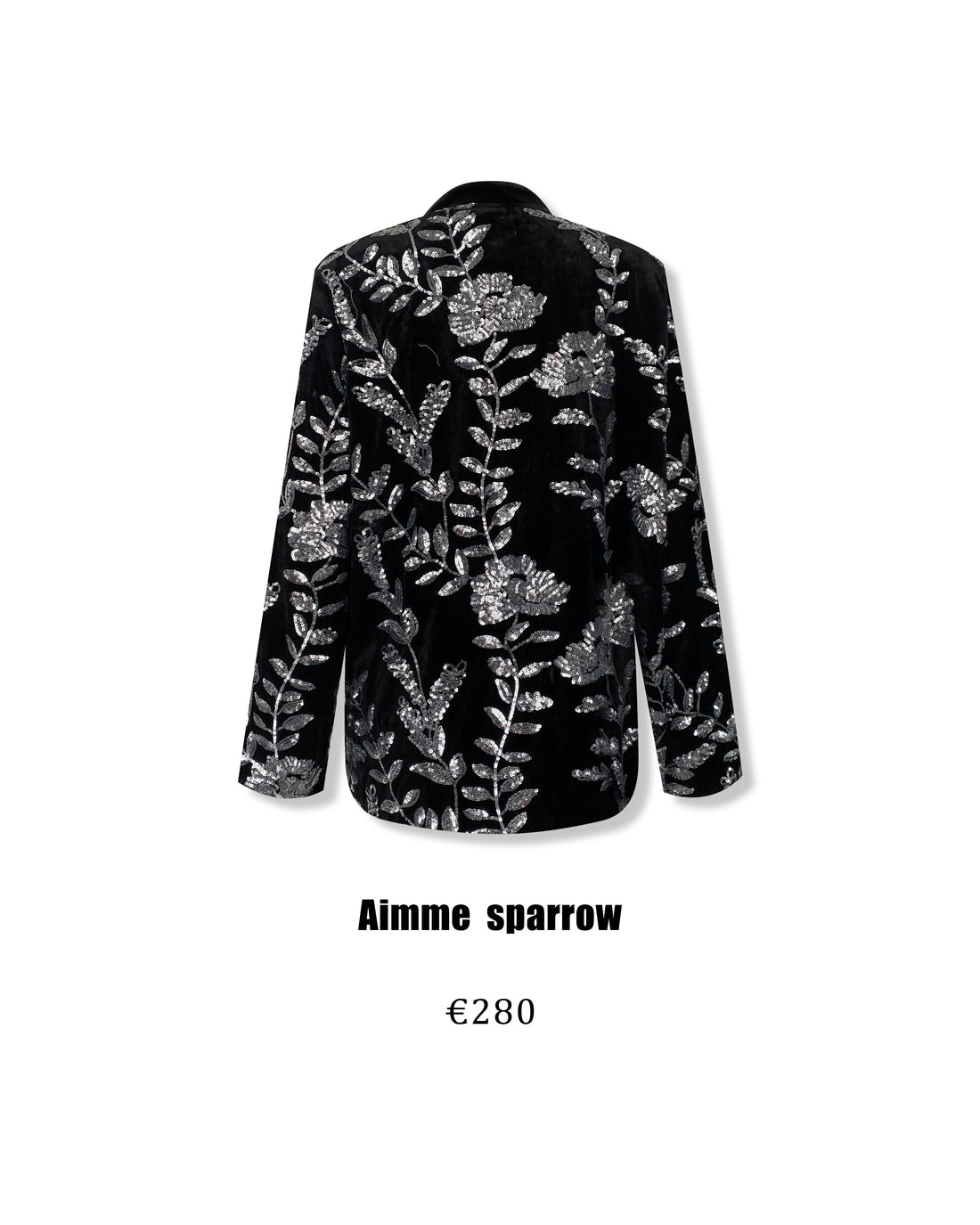 Aimme Sparrow 9076/9079 Black sequin leaf texture top+skirt