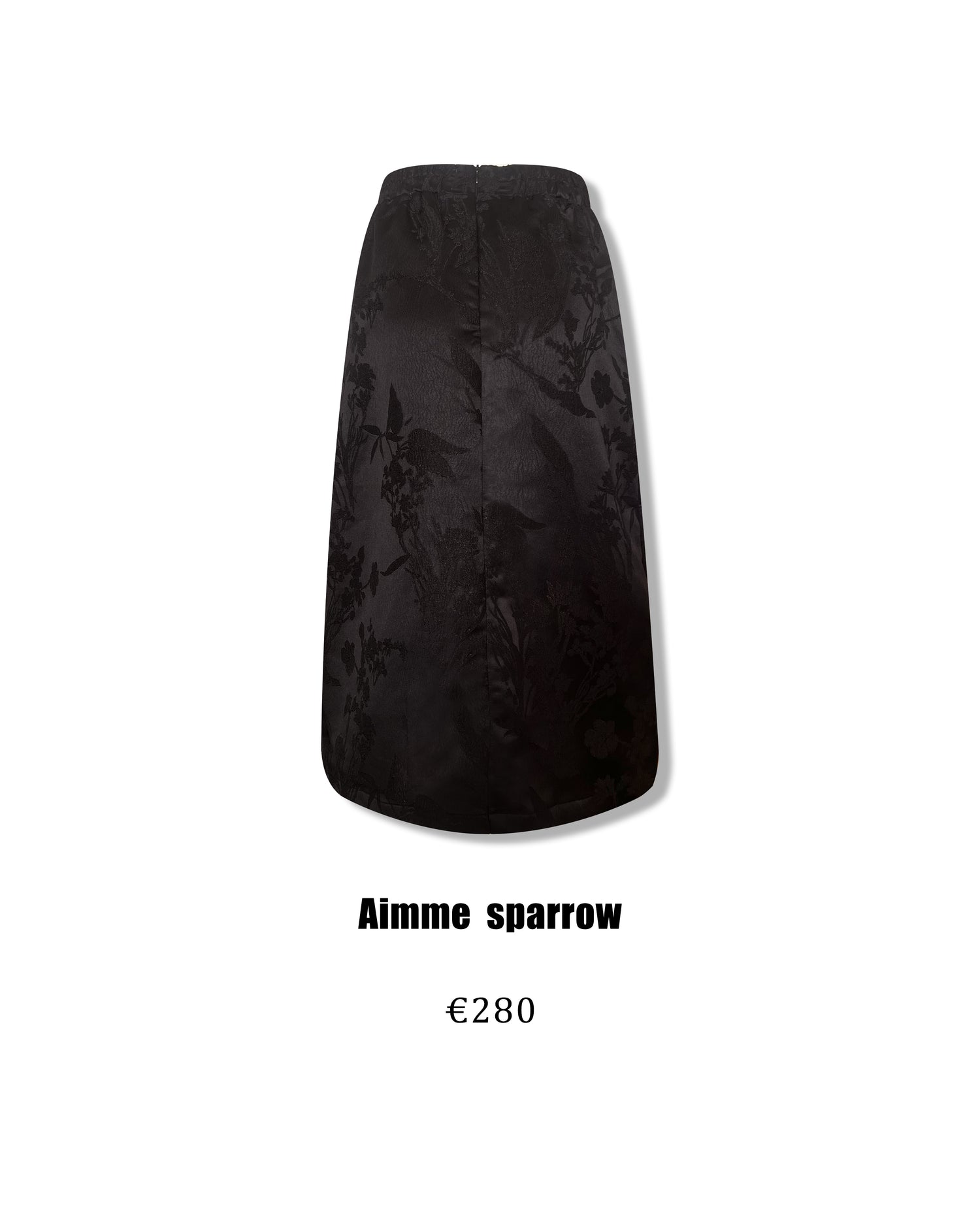 Aimme Sparrow 9076/9079 Black sequin leaf texture top+skirt