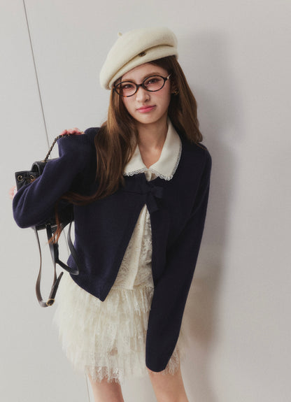 OTEBANBASS Ote260931 Fake Two-Piece Lace Panel Knit Top