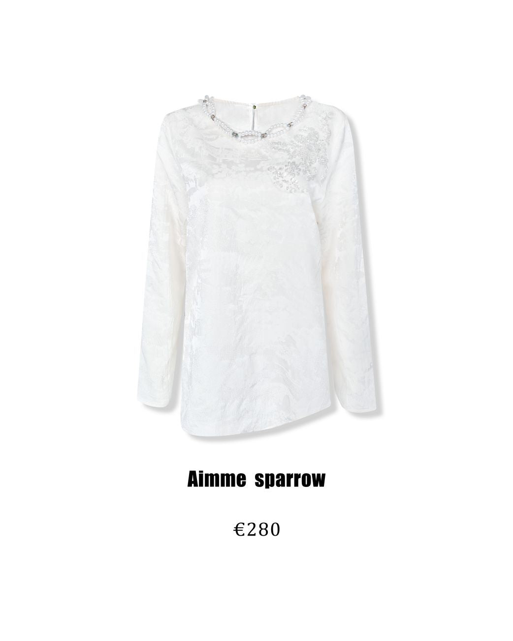 Aimme Sparrow 9125/9153 Neo-Chinese embroidered sequin shirt+knot button split skirt