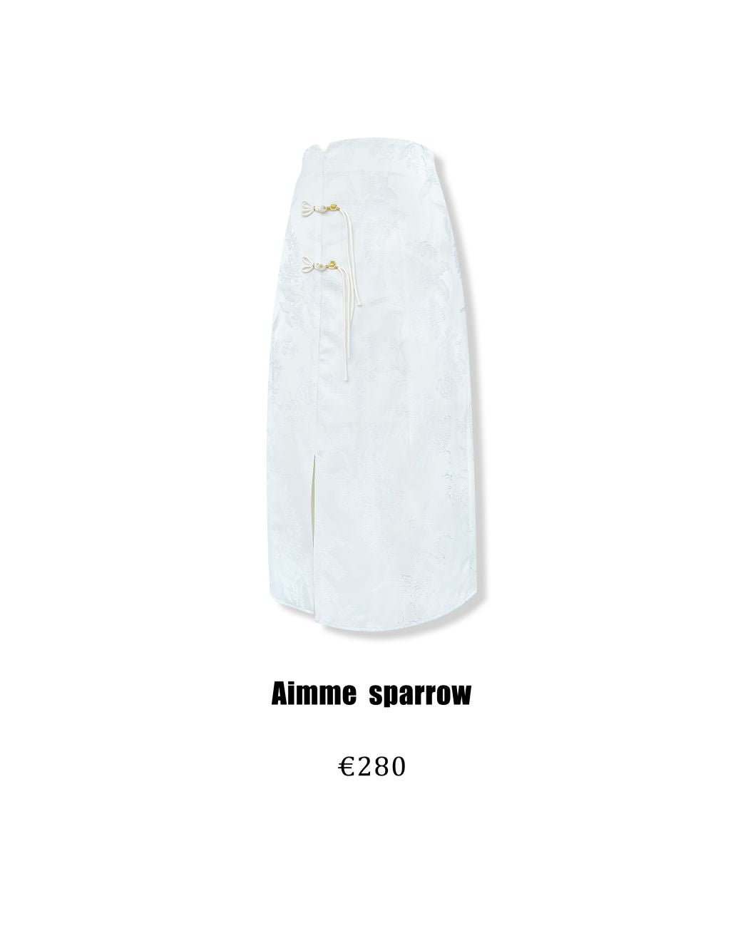 Aimme Sparrow 9125/9153 Neo-Chinese embroidered sequin shirt+knot button split skirt