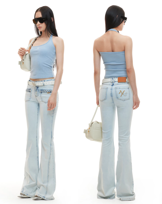 NAWS NAW-K041926 Denim Flare Stretch Pants