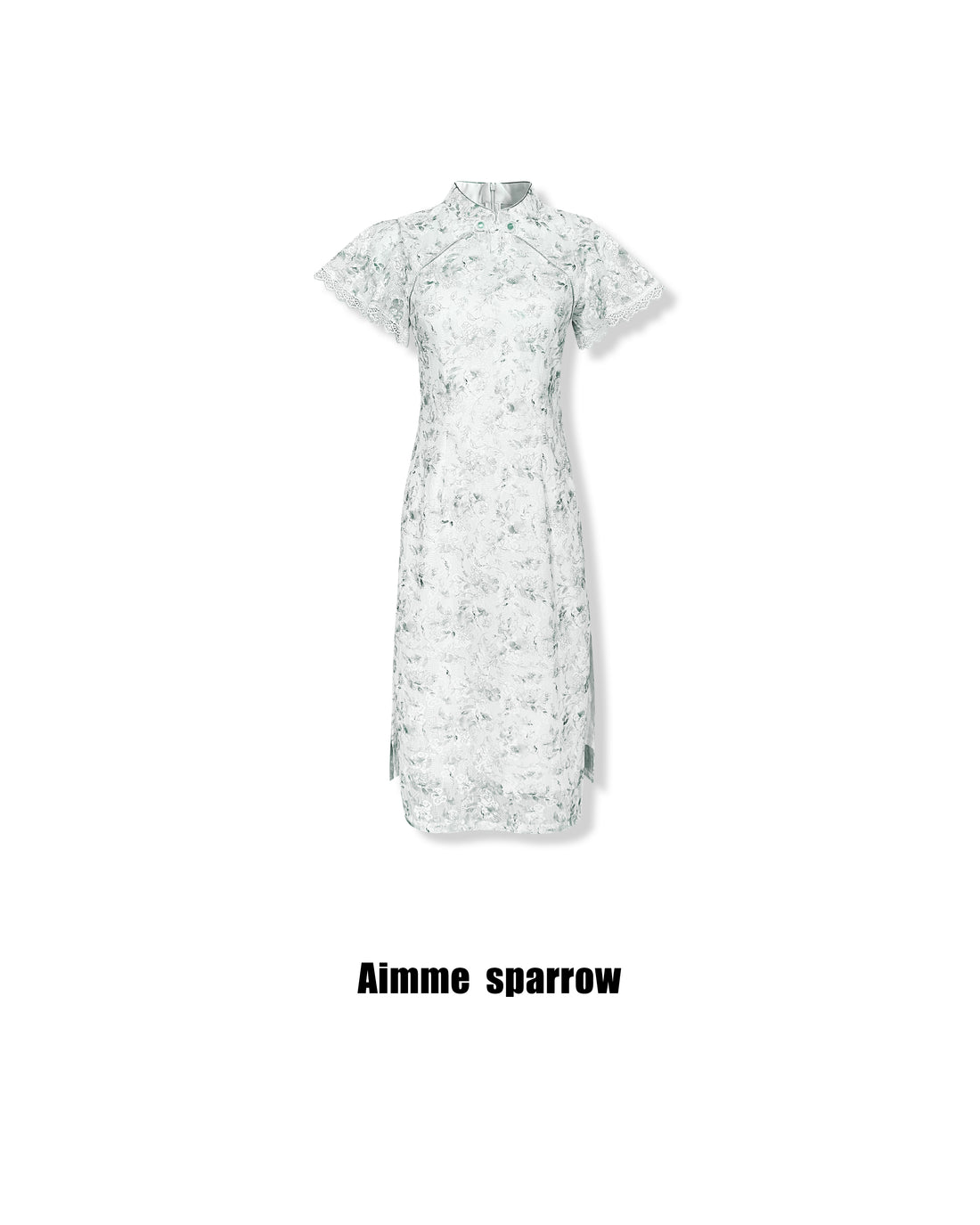 Aimme Sparrow 9216 Green floral Qipao