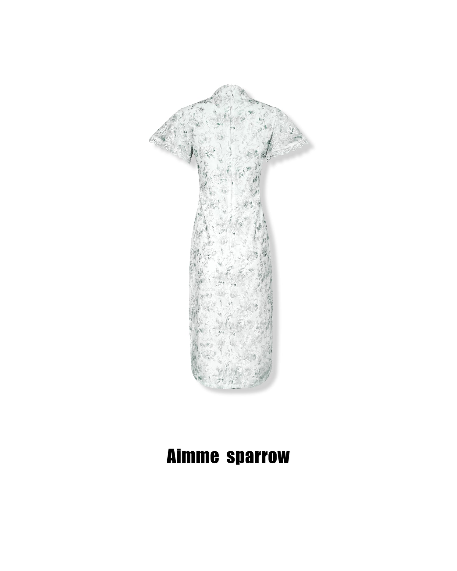 Aimme Sparrow 9216 Green floral Qipao