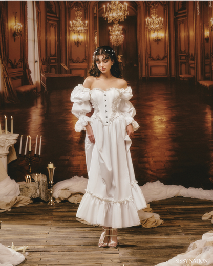 Sissy White Christine Corset Maxi Dress