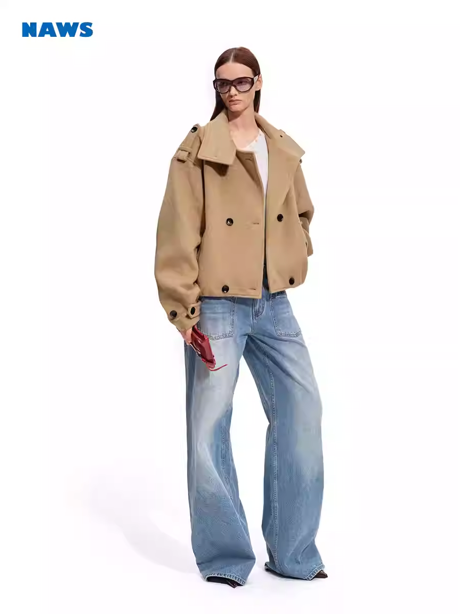 NAWS Polar Collection Brown Oversized Wool Coat