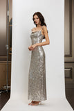 SheerLuck Freya Maxi Dress-silver