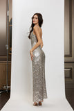 SheerLuck Freya Maxi Dress-silver