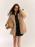 AsGony ASG31026 Short Fleece Coat - Apricot