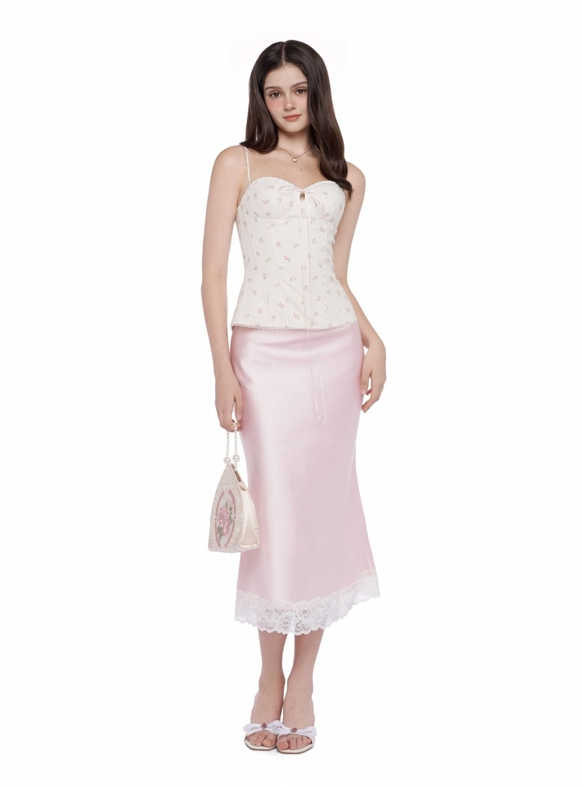 Ouah Baby Blush Lace silky skirt