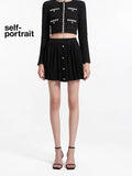 Self-Portrait BLACK SEQUIN MINI SKIRT