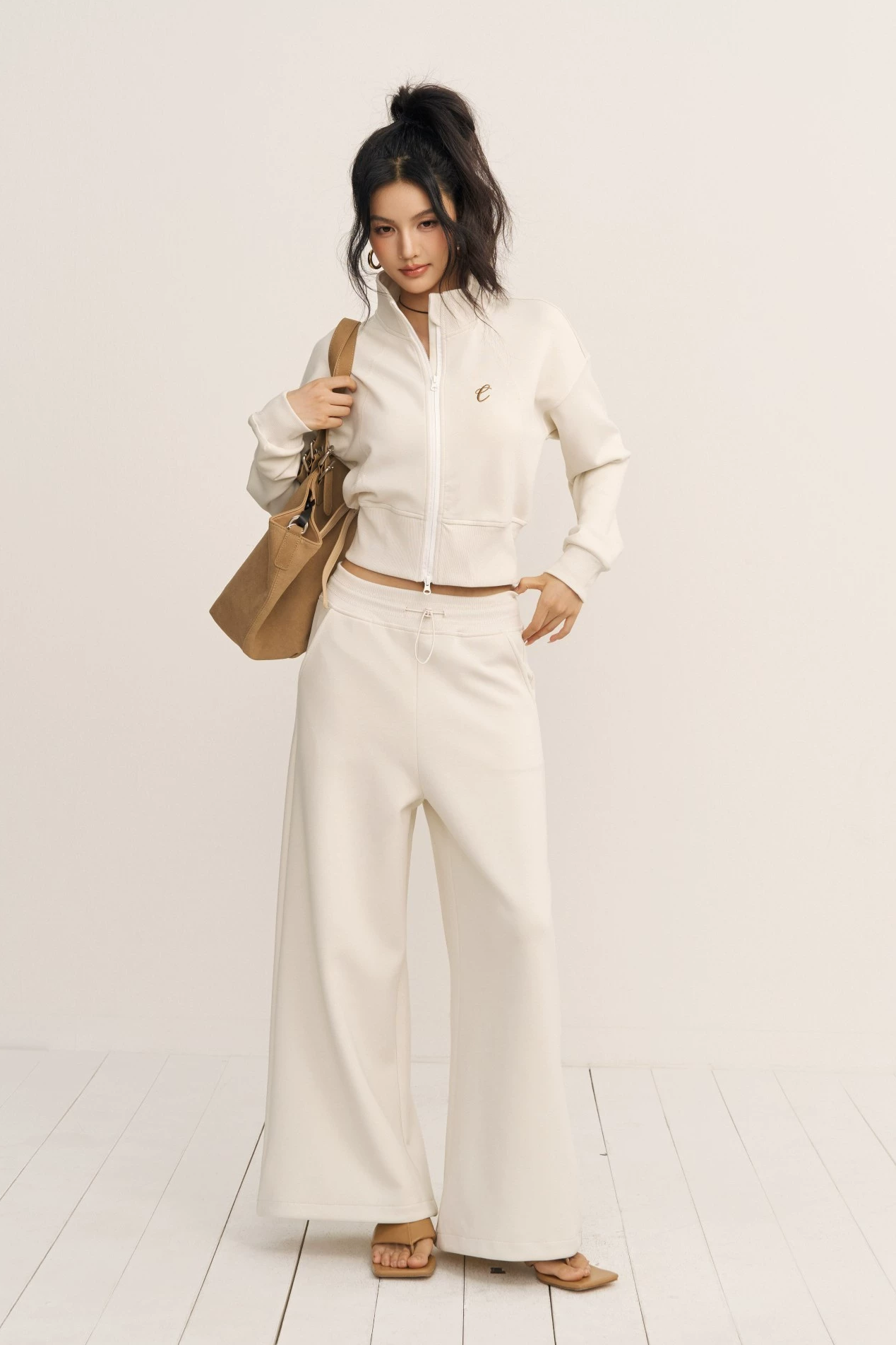 Chill Zoey Sweatshirt &amp; Straight-Leg Pants Set(2color)