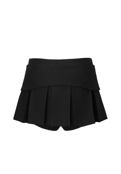 Threetimes Layered belt skirt (2color)