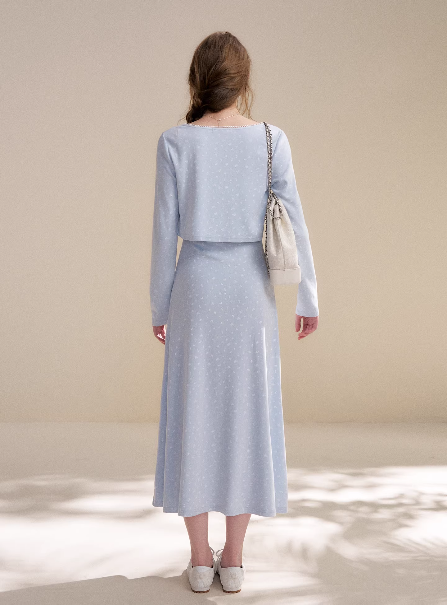 Kroche KZY2069&amp;KZY2070 Lace patchwork knit sweater + dress