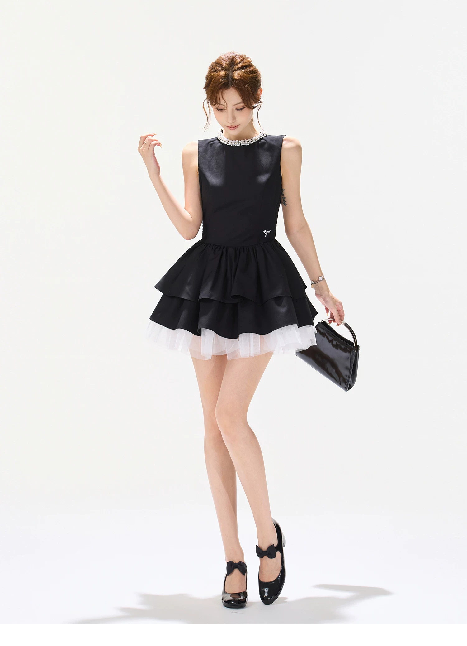 CYNR Jeweled Sleeveless Balloon Dress