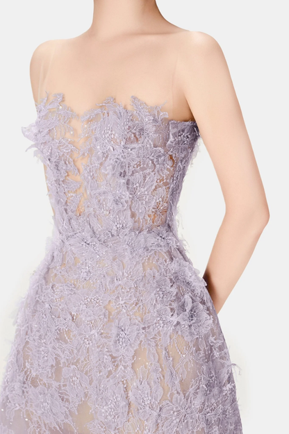 Montsand Baby Violet Beaded Lace Dress