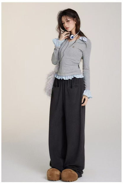 VIA PITTI V24DP232 Loose straight pants