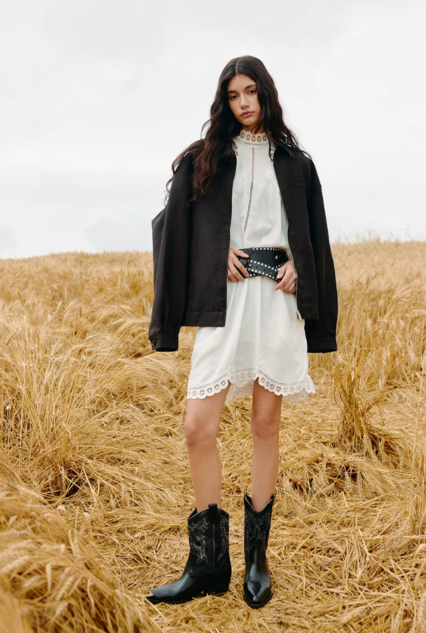 BREADTREE Washed Denim Color-Block Booties(2color)