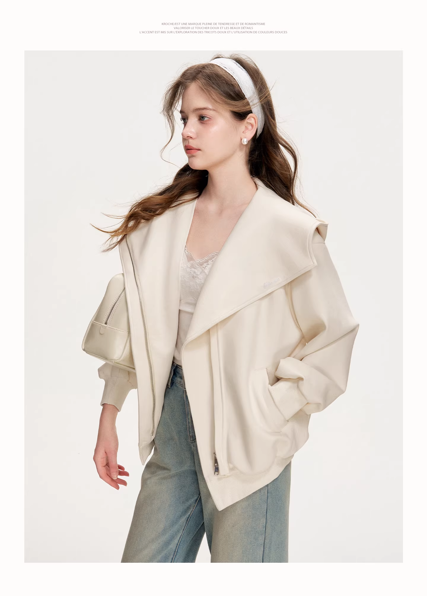 Kroche KVA8008 Embroidered loose hoodie