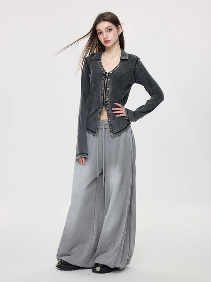 Nova Street Slimming Fitted Blouse with Dual Zippers