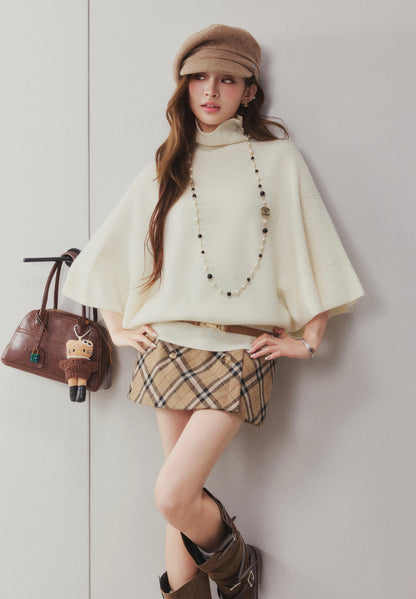 OTEBANBASS Ote260906 Turtleneck Wool Poncho Knit